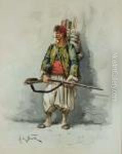 Military Figure by Alphonse Marie de Neuville