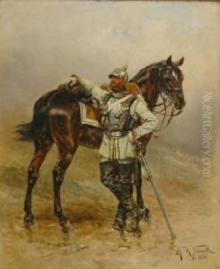 Cuirassier With His Horse