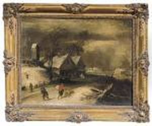 Paesaggio Invernale Con Figure by Pieter de Neyn