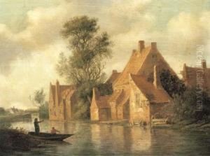 A River Landscape by Pieter de Neyn