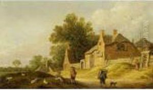 A Landscape With A Traveller And
A Dog On A Path Near A Village And Shepherds With Their Flock In The
Foreground by Pieter de Neyn