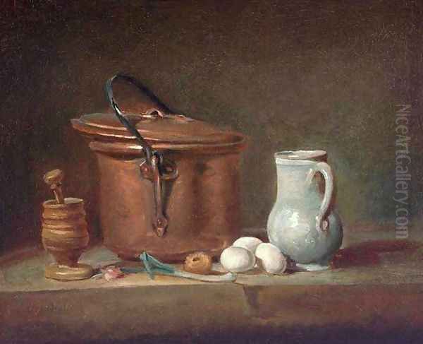 Still Life With Copper Pan And Pestle And Mortar - view 1