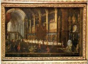 Le Festin De Balthazar Dans Un Palais Romain by Francois de Nome (Monsu, Desiderio)