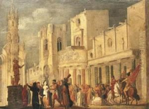 An Architectural Capriccio With The Martyrdom Of Saint Agatha