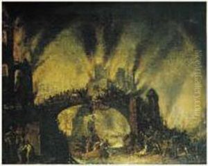 L'incendie De Troie Avec La Fuite D'enee by Francois de Nome (Monsu, Desiderio)