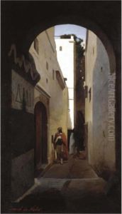 Algerian Street Scene by David Emil Joseph de Noter