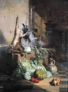 Stilleven Met Groenten En Wild by David Emil Joseph de Noter
