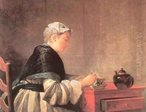Lady Taking Tea by Jean-Baptiste-Simeon Chardin