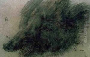 Head of a Wild Boar by Jean-Baptiste-Simeon Chardin