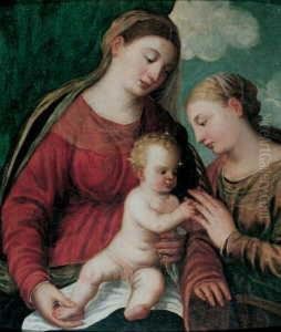 Die Mystische Vermahlung Der Hl. Katharina. by Palma Vecchio (Jacopo Negretti)