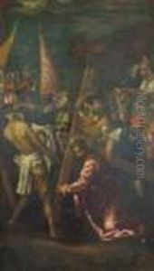 La Salita Al Calvario by Palma Vecchio (Jacopo Negretti)