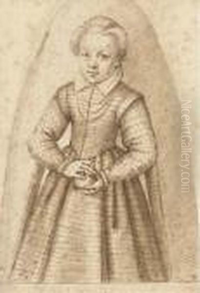 Portrait Of A Girl Holding An Apple - view 1