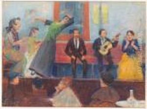 Cafe Cantante (scene From The Imperial Cafe, Madrid) by Dario de Regoyos y Valdes