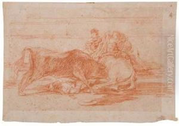 Man Riding A Bull - view 1
