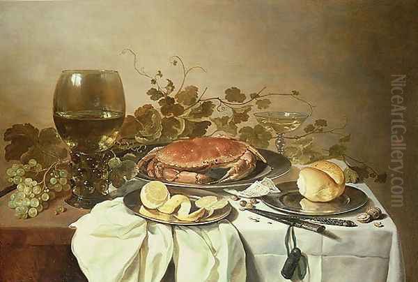 Breakfast still life with roemer and a crab - view 1