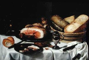 Still Life with Ham (3) by Pieter Claesz.