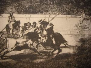 El Esforzado Rendon Picando Un Toro by Francisco Goya Fuendetodos