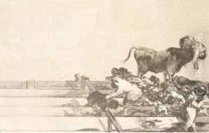 La Tauromaquia - Plate 21 by Francisco Goya Fuendetodos