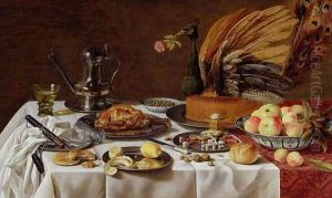 Still Life with a Peacock Pie, 1627 by Pieter Claesz.