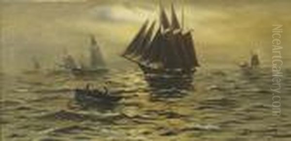 Moonlit Scene With Anchored Ships. - view 1