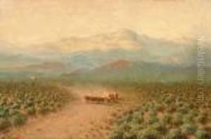 Wagon Train In Western by Dey De Ribcowsky