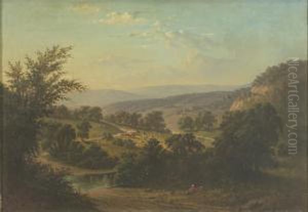 Valley Landscape With Haying. - view 1