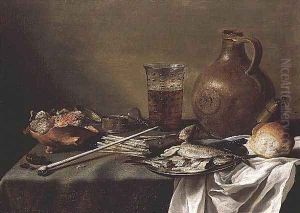 Still Life with Glass of Beer, 1644 by Pieter Claesz.