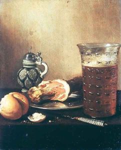 Still Life with a Ham (2) by Pieter Claesz.