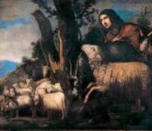 Pastore Con Gregge by Francesco Pacecco De Rosa