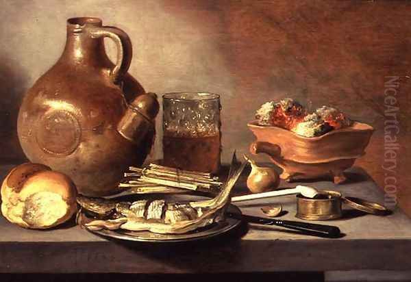 Still Life with Jug, Herring and Smoking Requisites, 1644 - view 1