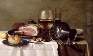 Still Life with Ham (2) by Pieter Claesz.