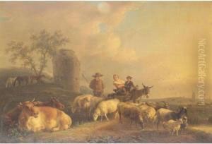 Dutch Landscape With Drover And Sheep