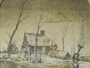 Cottage In Winter by Valerius De Saedeleer
