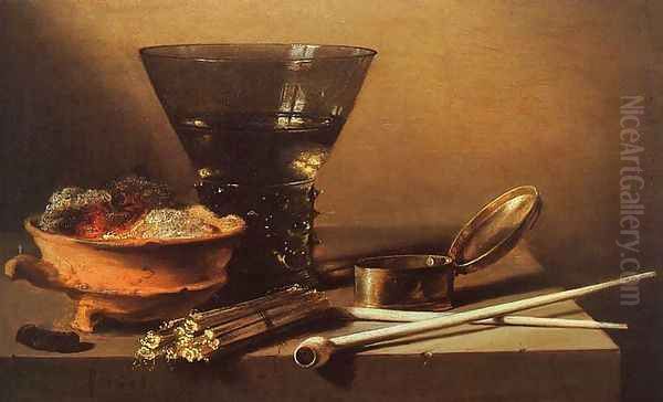 Still Life with Wine and Smoking Implements - view 1