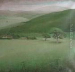 A Hilly Summer Landscape, Wales by Valerius De Saedeleer