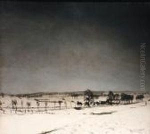 La Route Dans La Plaine En Hiver - A Road Through A Winterlandscape La Route Dans La Plaine En Hiver - A Road Through A Winterlandscape