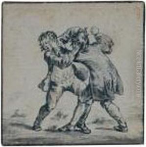 La Bagarre by Augustin de Saint-Aubin