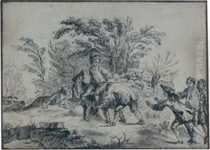 Garcons Jouant by Augustin de Saint-Aubin