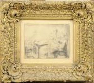 Les Salon Des Dames by Augustin de Saint-Aubin