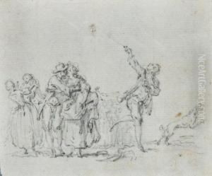 Etudes De Personnages by Augustin de Saint-Aubin