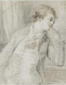 Portraits De L'artiste Et De Sa Femme. by Augustin de Saint-Aubin