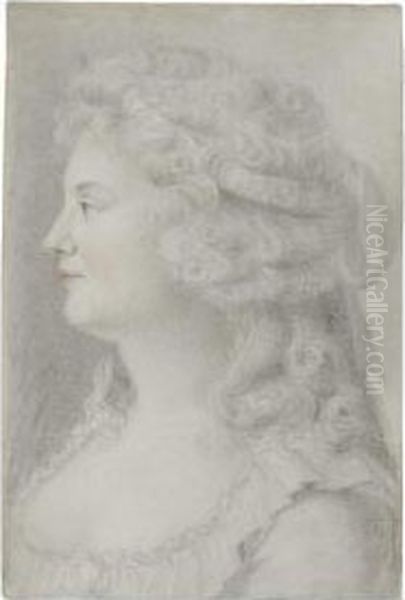 Portrait Of A Woman In Profile To The Left - view 1