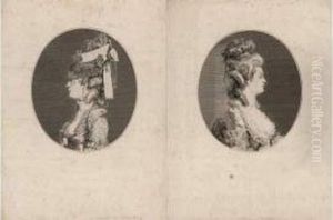 Louise-emilie, Baronne De ...; Adrienne-sophie Marquise De ... Pendants. by Augustin de Saint-Aubin