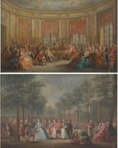 Scenes De Rejouissances Dans Un
Parc Et Dans Un Interieur by Gabriel De Saint Aubin