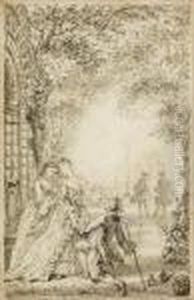 Le Jardinier Amoureux by Gabriel De Saint Aubin