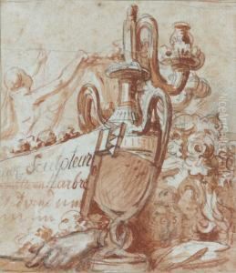 Projet De Vignette Pour Un Sculpteur by Gabriel De Saint Aubin