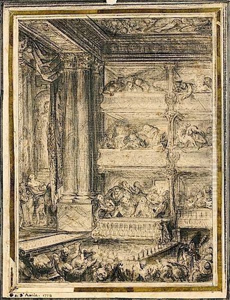 Le Couronnement De Voltaire Au 
Theatre Francais, Le 30 Mars 1778 : Voltaire Est Couronne Par Brizard Et
 Madame La Marquise De Villette - view 1