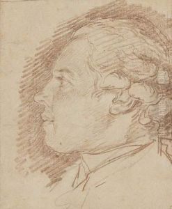 Portrait D'homme De Profil A Gauche by Gabriel De Saint Aubin