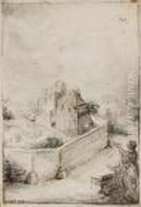 A Woman And Child Looking At A Chateau