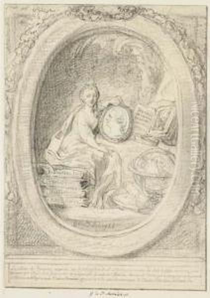 The Muse Of History Carrying A 
Portrait Of Monsieur Philippe: Forspectacle De L'histoire Romaine - view 1
